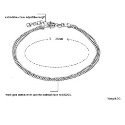 Bracelet De Cheville En Titane Plaqué Platine Pour Femme De Haute Qualité Avec Perles