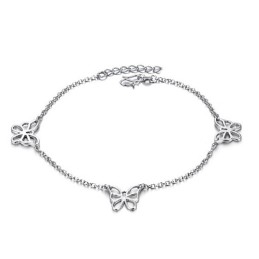Bracelet De Cheville En Titane Plaqué Platine À Motif Papillon Pour Femme, Qualité Et Quantité Garanties