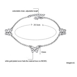 Bracelet De Cheville En Titane Plaqué Platine À Motif Papillon Pour Femme, Qualité Et Quantité Garanties