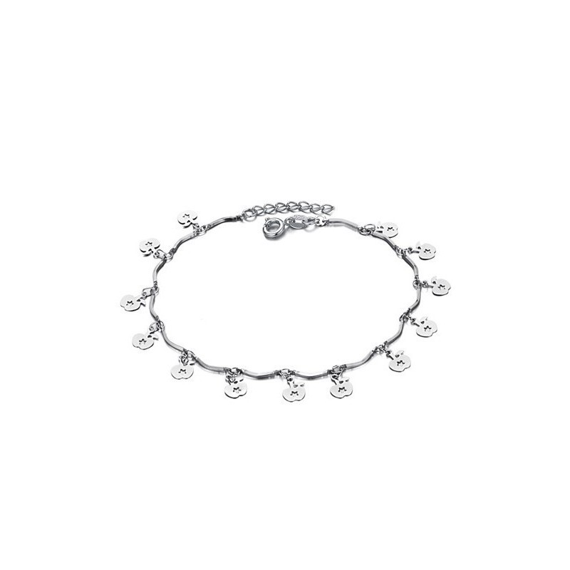 Bracelet De Cheville En Titane Plaqué Platine Pour Femme Bracelet De Cheville En Titane Plaqué Platine Pour Femme
