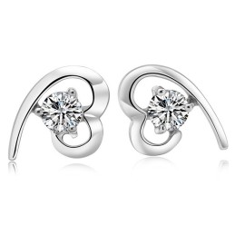 Boucles D'Oreilles En Titane Plaqué Platine Pour Femme, De Qualité Stable, Avec Strass