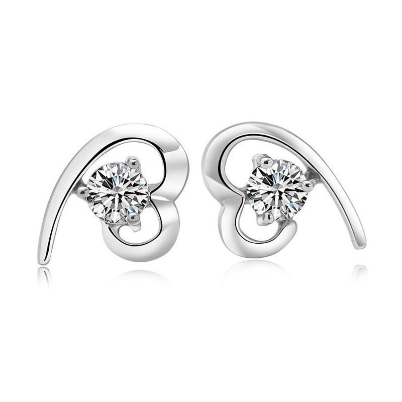 Boucles D'Oreilles En Titane Plaqué Platine Pour Femme, De Qualité Stable, Avec Strass Boucles D'Oreilles En Titane Plaqué Platine Pour Femme, De Qualité Stable, Avec Strass