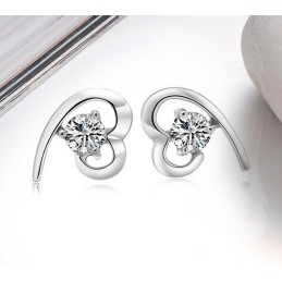 Boucles D'Oreilles En Titane Plaqué Platine Pour Femme, De Qualité Stable, Avec Strass