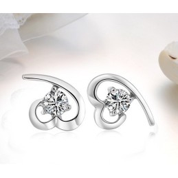 Boucles D'Oreilles En Titane Plaqué Platine Pour Femme, De Qualité Stable, Avec Strass