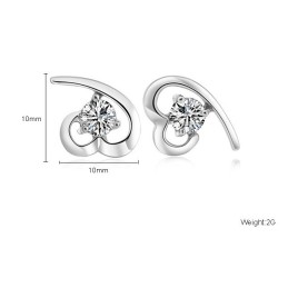 Boucles D'Oreilles En Titane Plaqué Platine Pour Femme, De Qualité Stable, Avec Strass