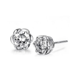 Boucles D'Oreilles En Titane Plaqué Platine Hypoallergéniques De Haute Qualité Pour Femmes