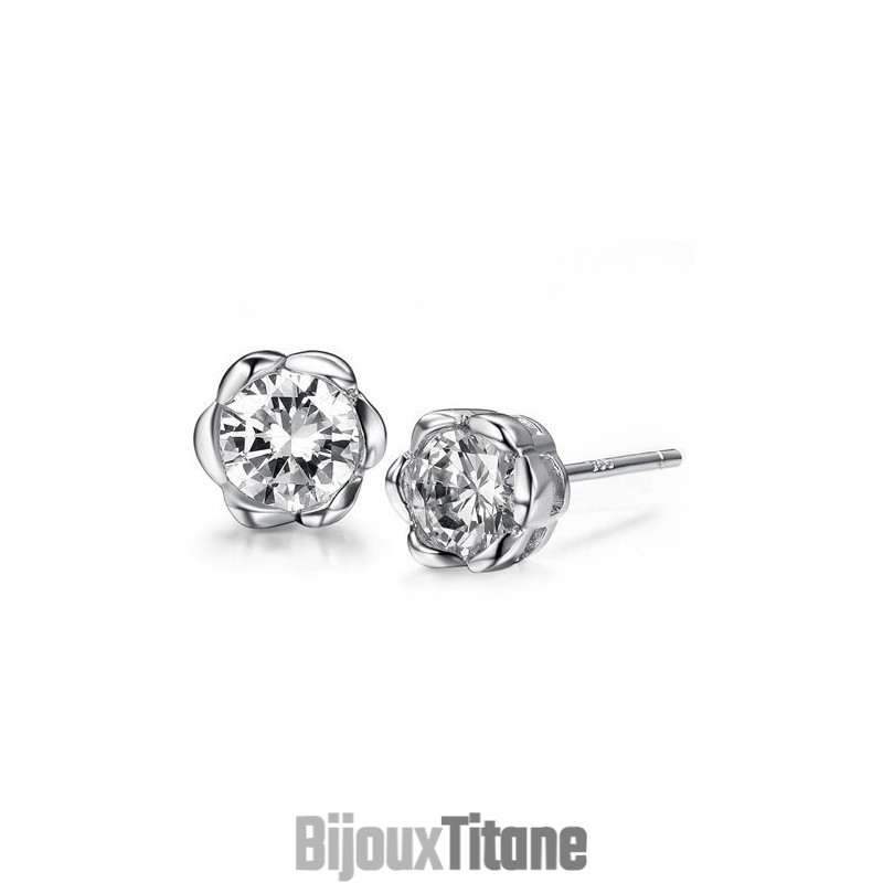 Boucles D'Oreilles En Titane Plaqué Platine Hypoallergéniques De Haute Qualité Pour Femmes Boucles D'Oreilles En Titane Plaqué Platine Hypoallergéniques De Haute Qualité Pour Femmes