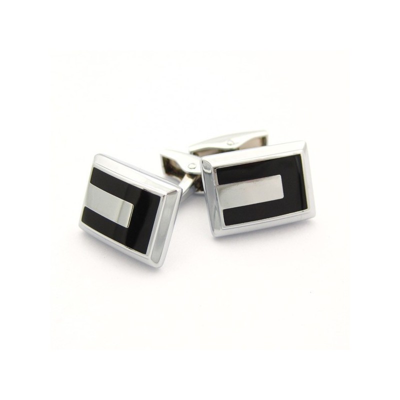 Boutons De Manchette Tridimensionnels Tendance En Titane Et Plaqué Noir Boutons De Manchette Tridimensionnels Tendance En Titane Et Plaqué Noir
