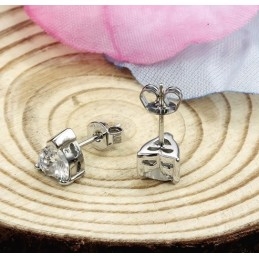 Boucles D'Oreilles En Titane Plaqué Platine Hypoallergéniques Pour Femmes D'Excellente Qualité