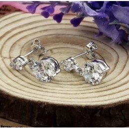 Boucles D'Oreilles En Titane Plaqué Platine Pour Femmes, Hypoallergéniques, De Qualité Et De Quantité Garanties