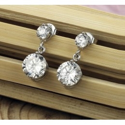 Boucles D'Oreilles En Titane Plaqué Platine Pour Femmes, Hypoallergéniques, De Qualité Et De Quantité Garanties