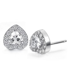 Pour Une Excellente Réputation Nationale Et Internationale, Boucles D'Oreilles En Titane Plaqué Platine Pour Femme Avec Diamants