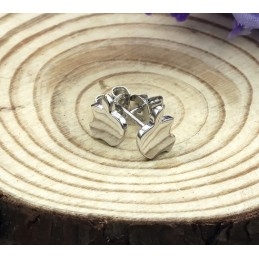 Boucles D'Oreilles En Titane Plaqué Platine En Forme De Pomme Pour Femme, Faciles À Utiliser