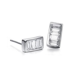 Boucles D'Oreilles En Titane Plaqué Platine Pour Femme De Qualité Supérieure Avec Diamant