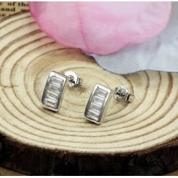 Boucles D'Oreilles En Titane Plaqué Platine Pour Femme De Qualité Supérieure Avec Diamant