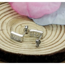 Boucles D'Oreilles En Titane Plaqué Platine Pour Femme De Qualité Supérieure Avec Diamant