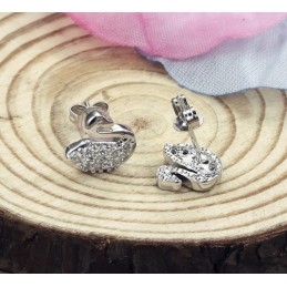 Boucles D'Oreilles En Titane Plaqué Platine En Forme De Cygne Pour Femme, Durables Et À Usage Intensif, Avec Diamants