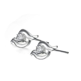 Boucles D'Oreilles En Titane Plaqué Platine Hypoallergéniques De Haute Qualité Pour Femmes