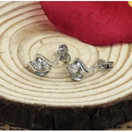 Boucles D'Oreilles En Titane Plaqué Platine Hypoallergéniques De Haute Qualité Pour Femmes
