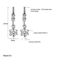 Boucles D'Oreilles En Titane Plaqué Platine Pour Femme D'Excellente Qualité