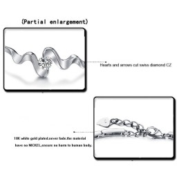 Bracelet Classique En Titane Plaqué Platine Avec Strass Pour Femme