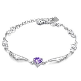 Bracelet En Titane Plaqué Platine Pour Femme De Haute Qualité Avec Strass