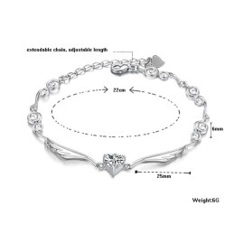 Bracelet En Titane Plaqué Platine Pour Femme De Haute Qualité Avec Strass