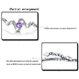Bracelet En Titane Plaqué Platine Violet De Haute Qualité Pour Femme Avec Diamant