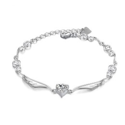 Bracelet En Titane Plaqué Platine Avec Diamants Pour Femme