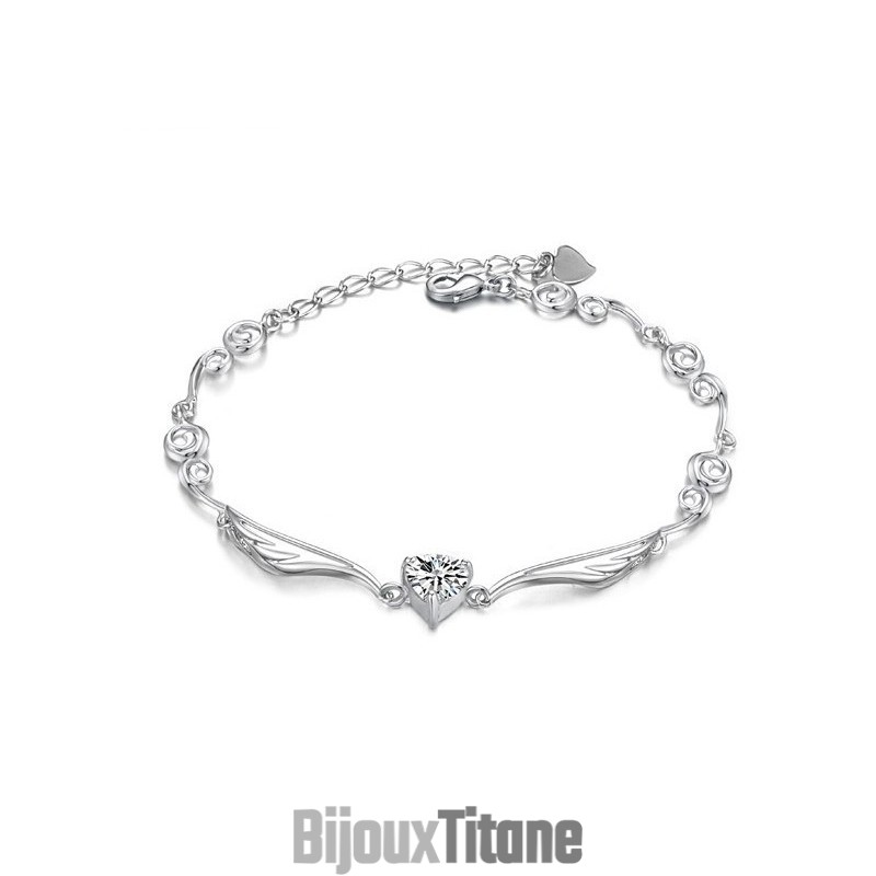 Bracelet En Titane Plaqué Platine Avec Diamants Pour Femme Bracelet En Titane Plaqué Platine Avec Diamants Pour Femme