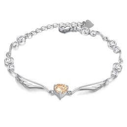 Bracelet En Titane Plaqué Platine Avec Diamants Pour Femme
