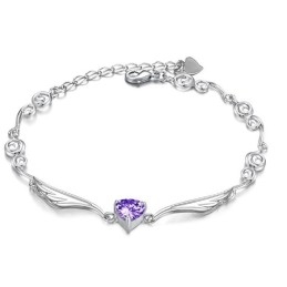 Bracelet En Titane Plaqué Platine Avec Diamants Pour Femme