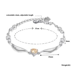 Bracelet En Titane Plaqué Platine Avec Diamants Pour Femme