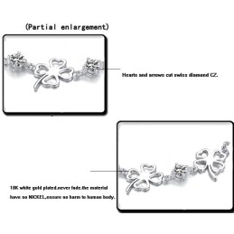 Bracelet En Titane Plaqué Platine Avec Diamants En Forme De Trèfle Pour Femme, La Reine De La Qualité
