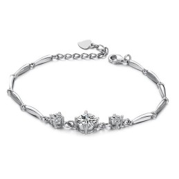Bracelet En Titane Plaqué Platine Pour Femme, De Qualité Stable, Avec Diamant