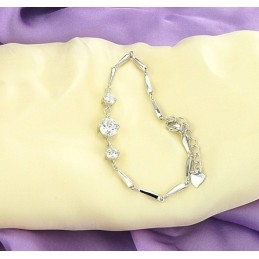 Bracelet En Titane Plaqué Platine Pour Femme, De Qualité Stable, Avec Diamant