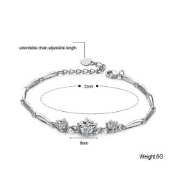 Bracelet En Titane Plaqué Platine Pour Femme, De Qualité Stable, Avec Diamant