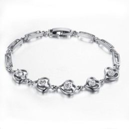 Bracelet En Titane Plaqué Platine Pour Femme Avec Diamant, Qualité Et Quantité Garanties