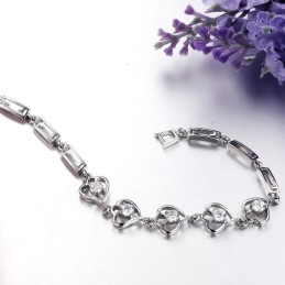 Bracelet En Titane Plaqué Platine Pour Femme Avec Diamant, Qualité Et Quantité Garanties
