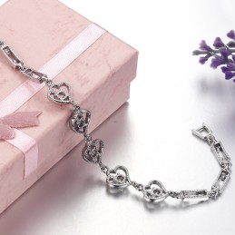 Bracelet En Titane Plaqué Platine Pour Femme Avec Diamant, Qualité Et Quantité Garanties