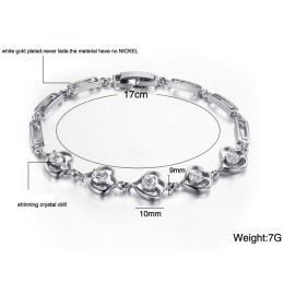 Bracelet En Titane Plaqué Platine Pour Femme Avec Diamant, Qualité Et Quantité Garanties