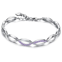 Bracelet En Titane Plaqué Platine Pour Femme Avec Diamants, Complet Et Conforme Aux Spécifications