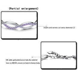 Bracelet En Titane Plaqué Platine Pour Femme Avec Diamants, Complet Et Conforme Aux Spécifications