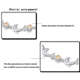 Bracelet En Titane Plaqué Platine En Forme De Dauphin Féminin De Haute Qualité
