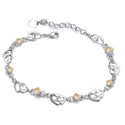 Bracelet En Titane Plaqué Platine Pour Femme, Facile À Utiliser