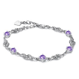 Bracelet En Titane Plaqué Platine Creux Pour Femme D'Excellente Qualité Avec Diamant