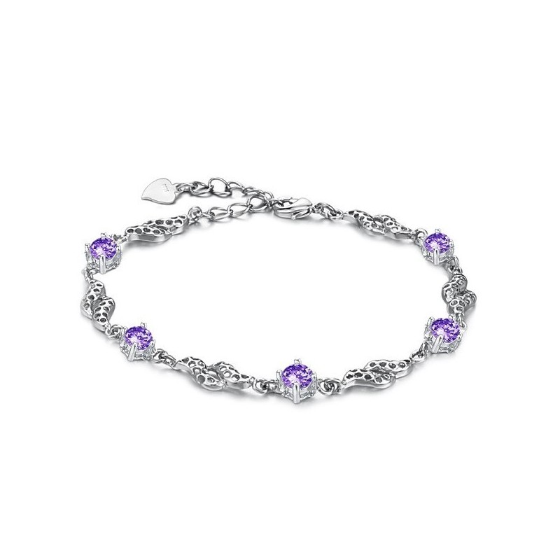 Bracelet En Titane Plaqué Platine Creux Pour Femme D'Excellente Qualité Avec Diamant Bracelet En Titane Plaqué Platine Creux Pour Femme D'Excellente Qualité Avec Diamant