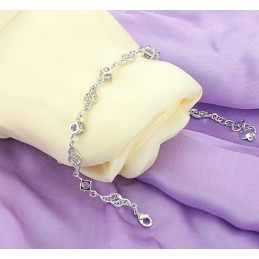 Bracelet En Titane Plaqué Platine Creux Pour Femme D'Excellente Qualité Avec Diamant