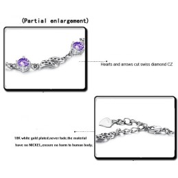 Bracelet En Titane Plaqué Platine Creux Pour Femme D'Excellente Qualité Avec Diamant