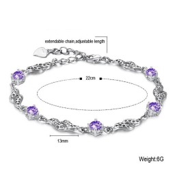 Bracelet En Titane Plaqué Platine Creux Pour Femme D'Excellente Qualité Avec Diamant